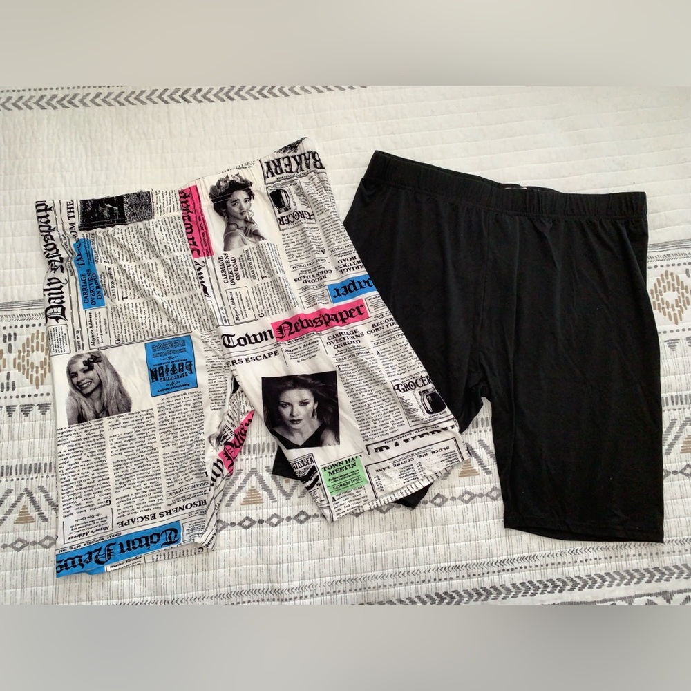 Kay Unger Print Bike Shorts Set - Size 2X